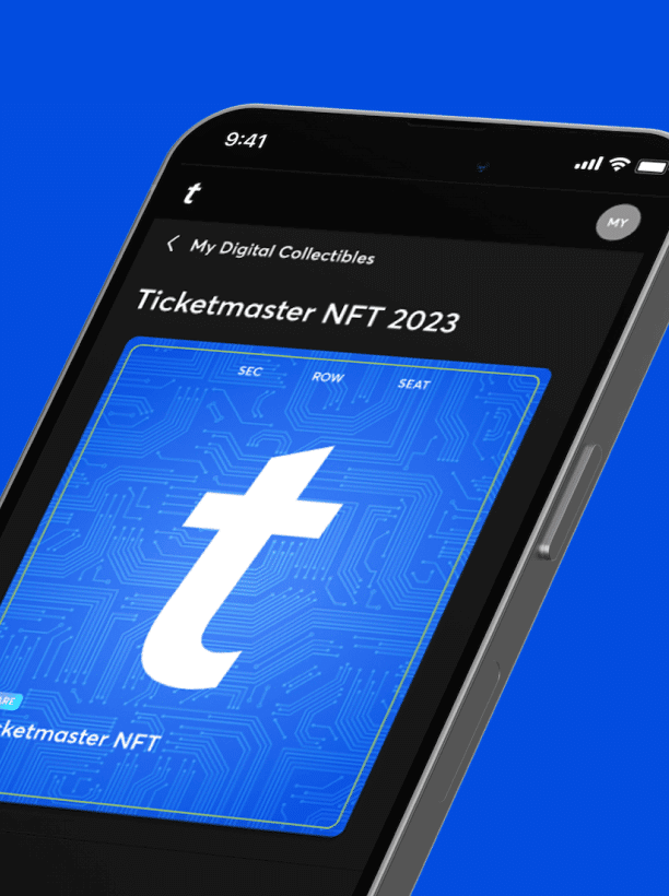 timeline of NFTs with screenshot of ticketmaster nft on iPhone 
